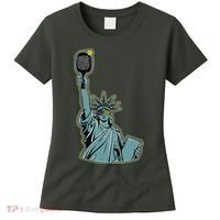 Funny Pickleball Statue Of Liberty  Women's T-Shirt thumb 0