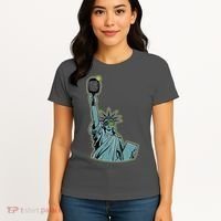 Funny Pickleball Statue Of Liberty  Women's T-Shirt thumb 4