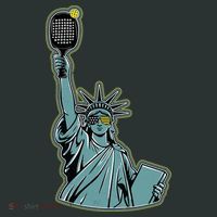 Funny Pickleball Statue Of Liberty  Women's T-Shirt thumb 6
