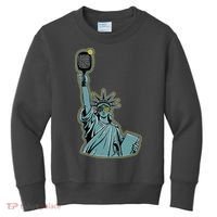 Funny Pickleball Statue Of Liberty  Kids Sweatshirt thumb 0