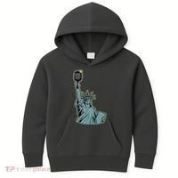 Funny Pickleball Statue Of Liberty  Kids Hoodie thumb 0