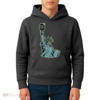 Funny Pickleball Statue Of Liberty  Kids Hoodie thumb 4