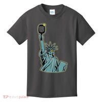 Funny Pickleball Statue Of Liberty  Kids T-Shirt thumb 0