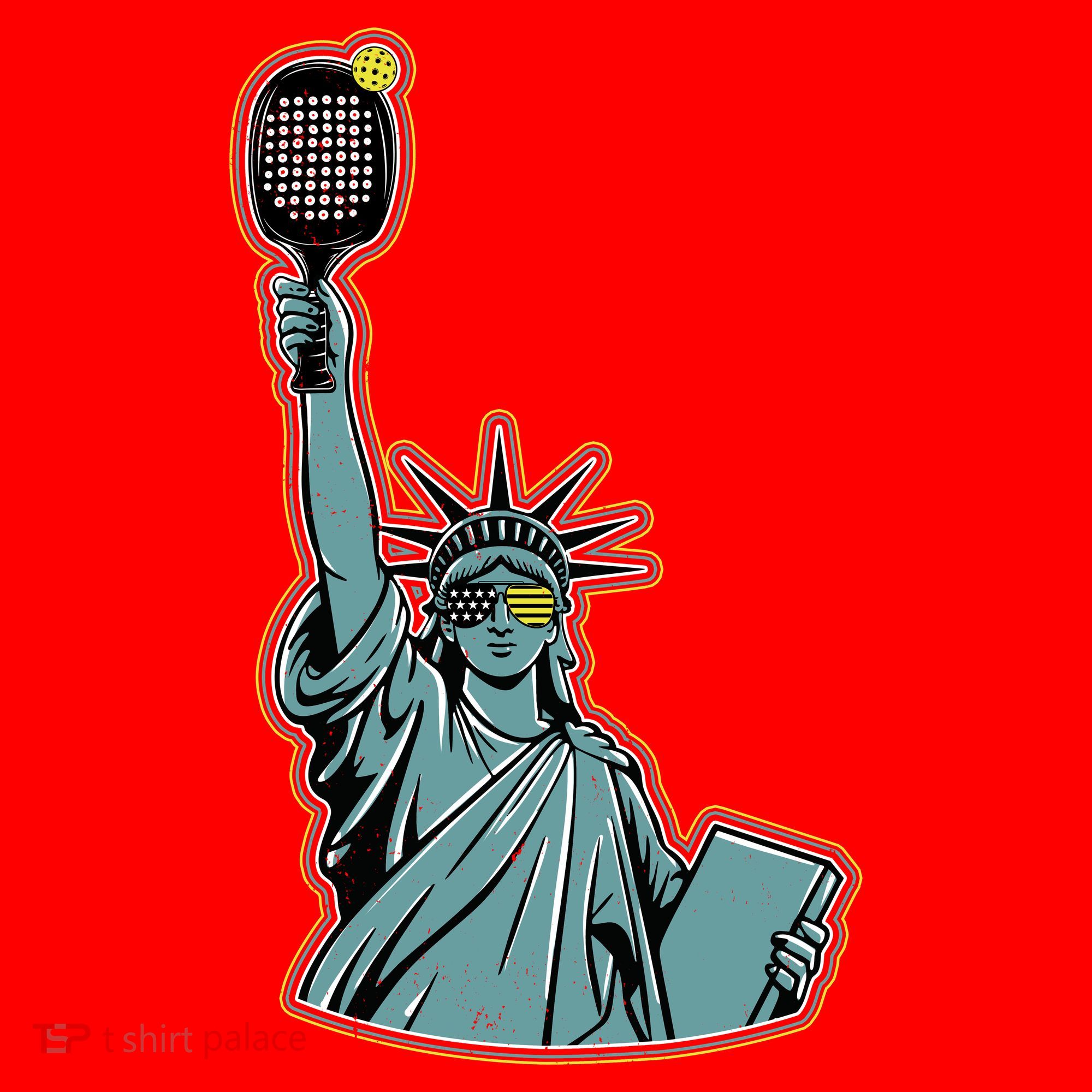 Funny Pickleball Statue Of Liberty  Santa Hat