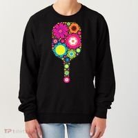 Flowers Pickleball Sports Racquet Racket Paddle Women's Sweatshirt thumb 0