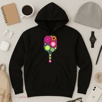 Flowers Pickleball Sports Racquet Racket Paddle Hoodie thumb 3