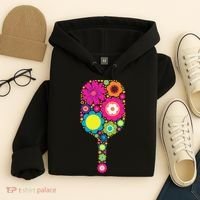 Flowers Pickleball Sports Racquet Racket Paddle Hoodie thumb 4