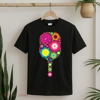 Flowers Pickleball Sports Racquet Racket Paddle T-Shirt thumb 2