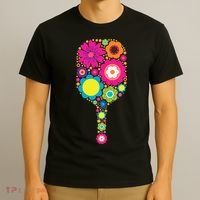Flowers Pickleball Sports Racquet Racket Paddle T-Shirt thumb 3