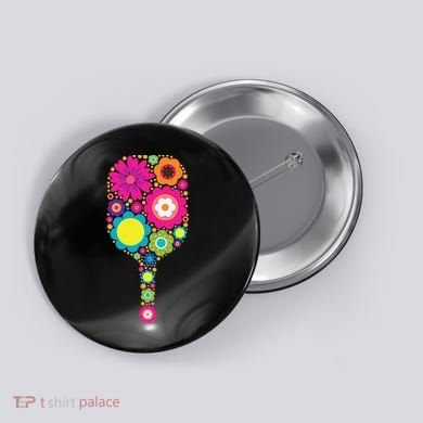 Flowers Pickleball Sports Racquet Racket Paddle Button