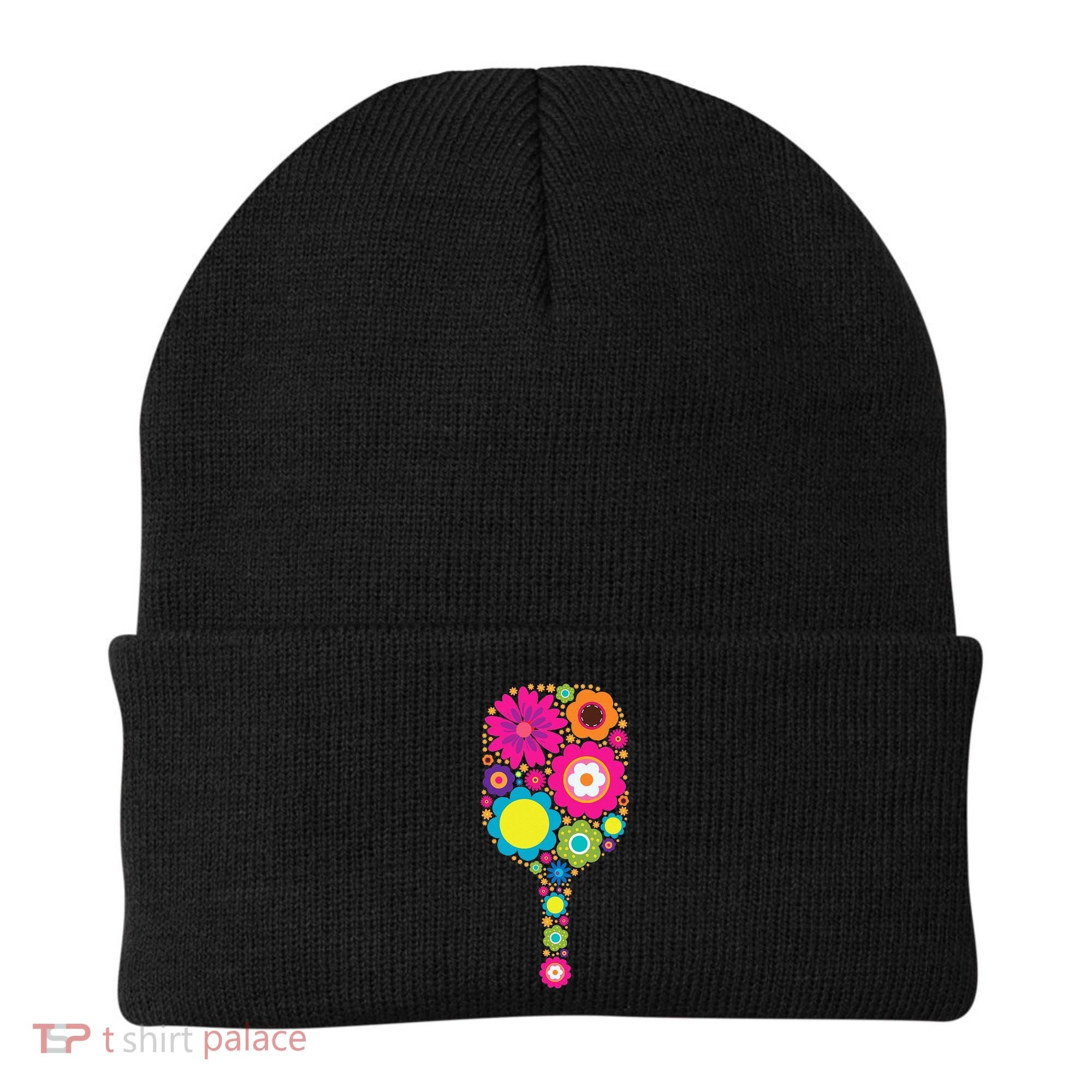 Flowers Pickleball Sports Racquet Racket Paddle Beanie