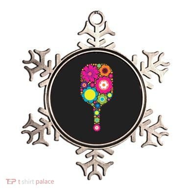 Flowers Pickleball Sports Racquet Racket Paddle Ornament