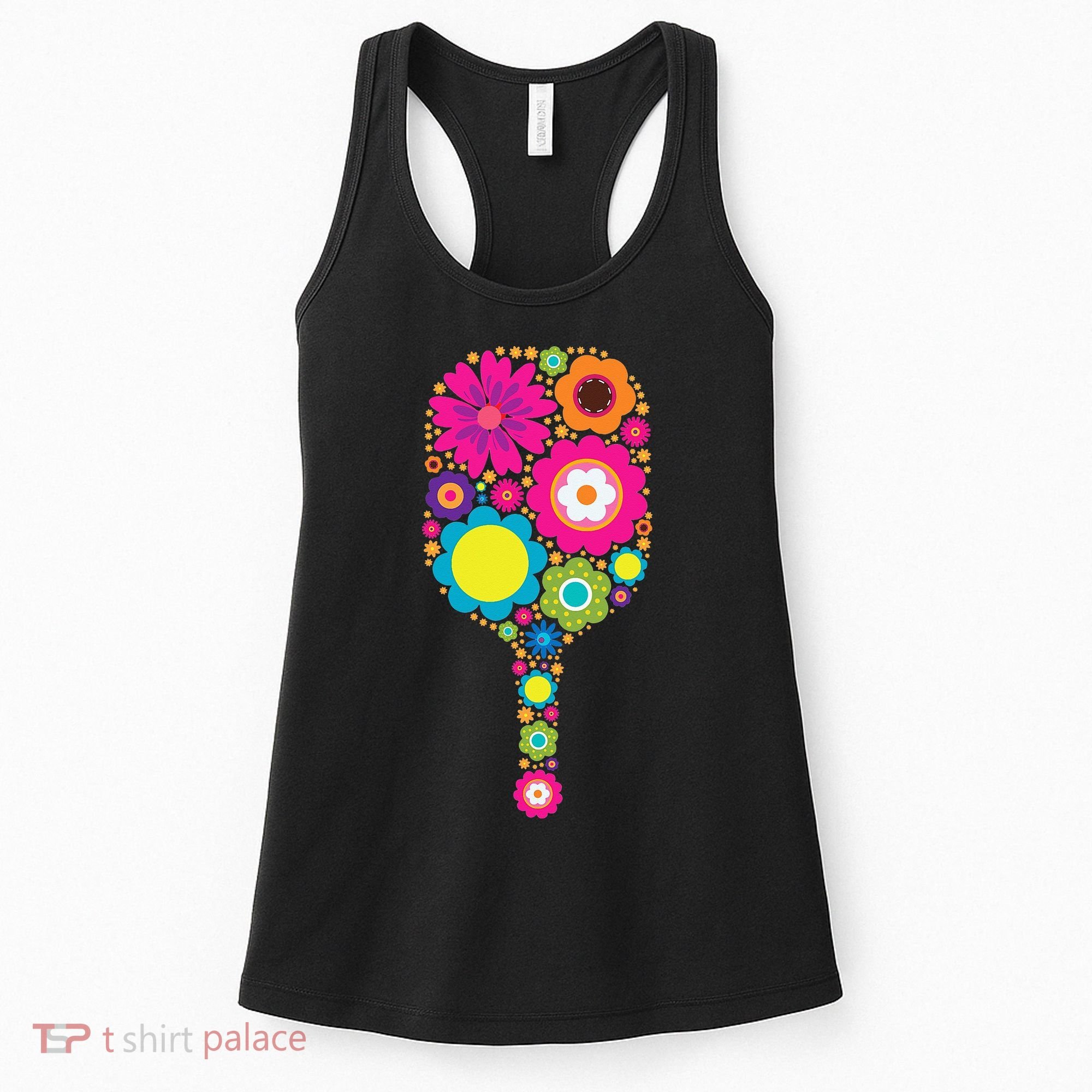 Flowers Pickleball Sports Racquet Racket Paddle Women's Tank Top