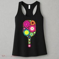 Flowers Pickleball Sports Racquet Racket Paddle Women's Tank Top thumb 3