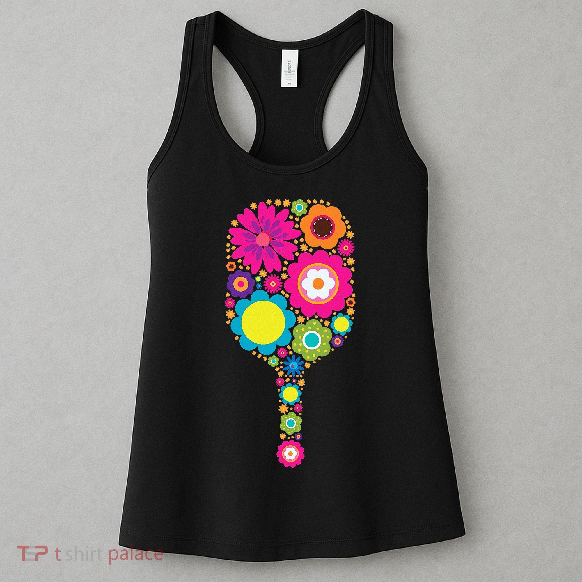 Flowers Pickleball Sports Racquet Racket Paddle Women's Tank Top