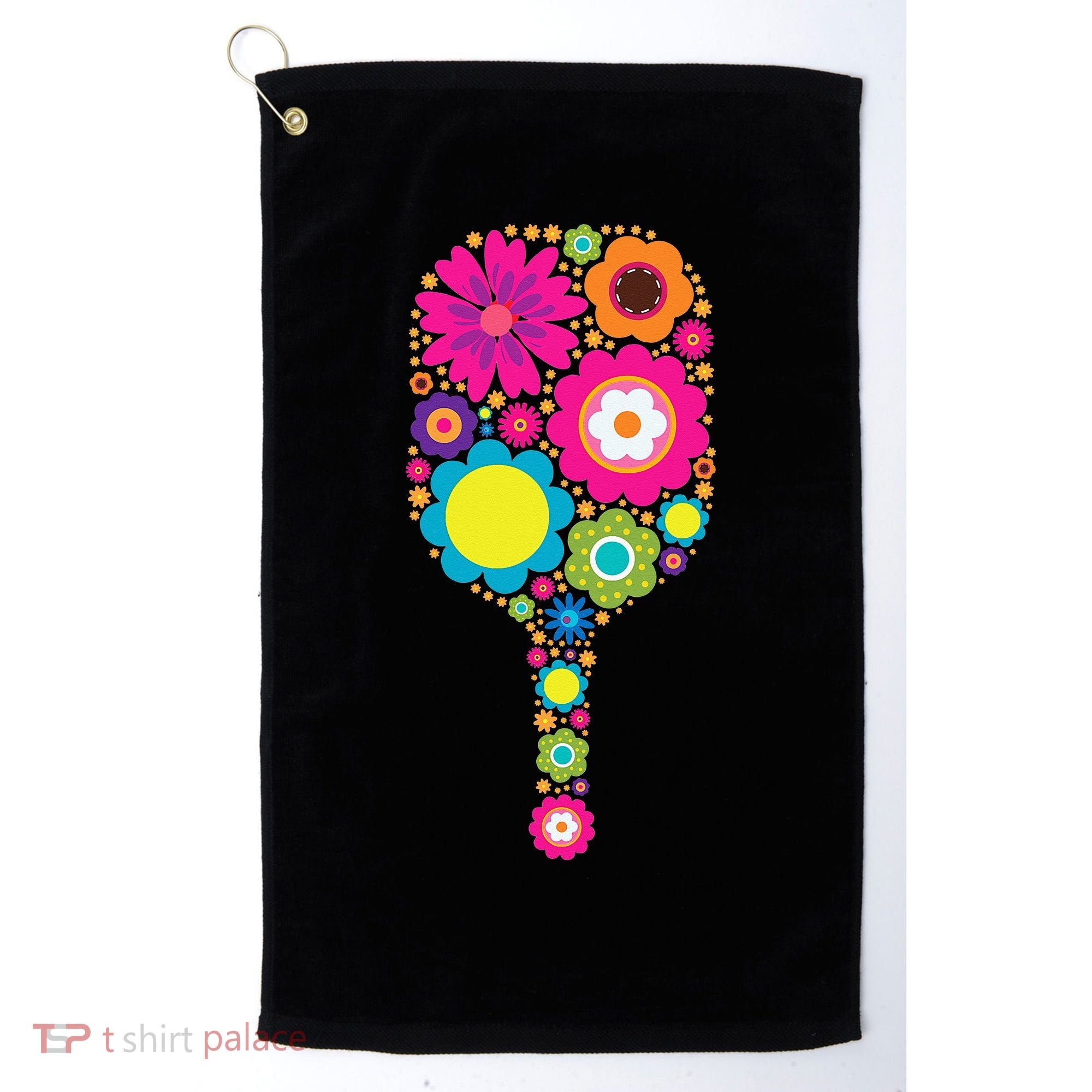 Flowers Pickleball Sports Racquet Racket Paddle Golf Towel