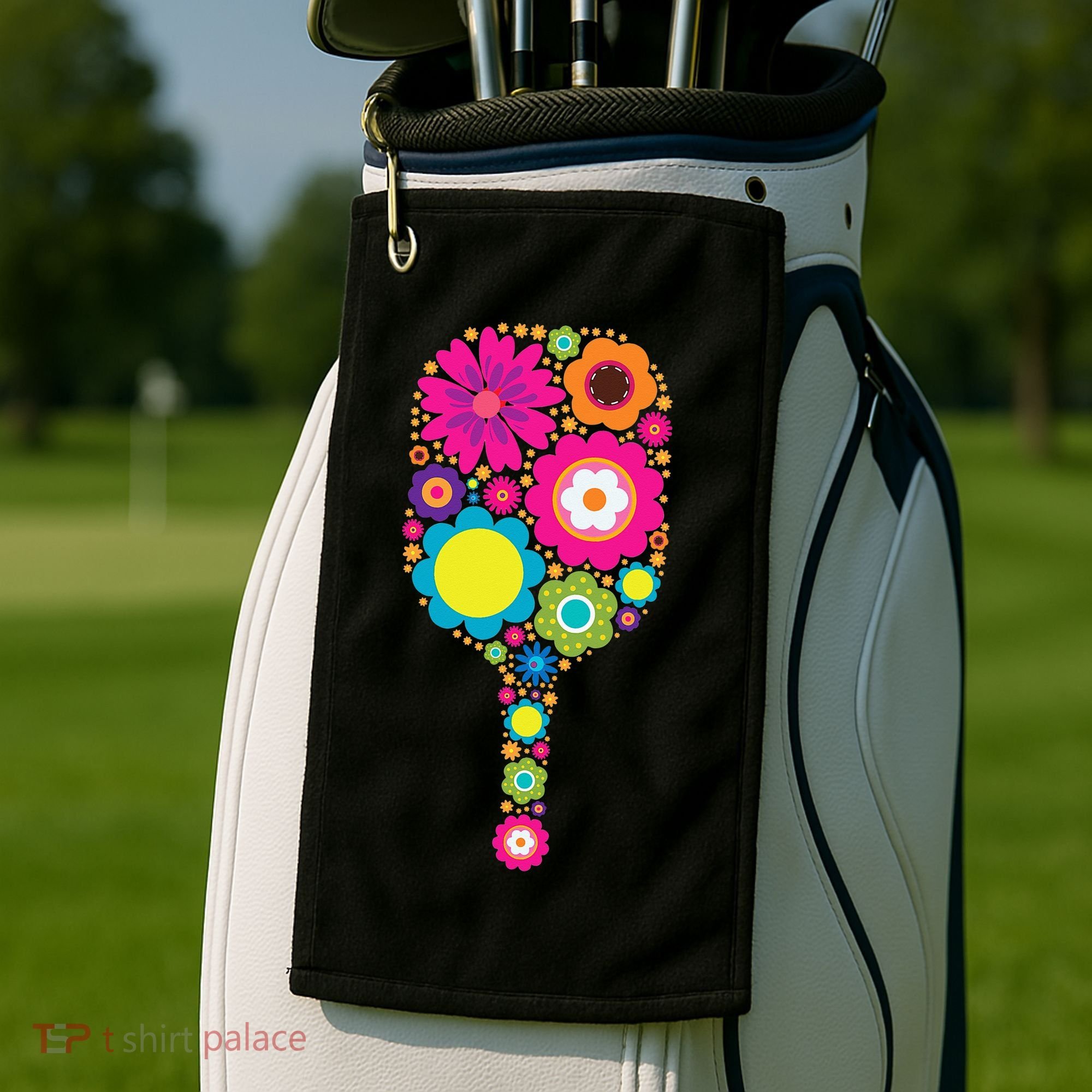 Flowers Pickleball Sports Racquet Racket Paddle Golf Towel