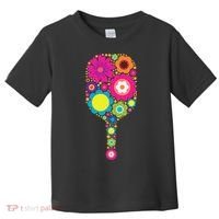 Flowers Pickleball Sports Racquet Racket Paddle Toddler T-Shirt thumb 0