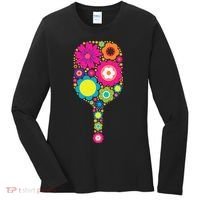 Flowers Pickleball Sports Racquet Racket Paddle Women's Long Sleeve Shirt thumb 0