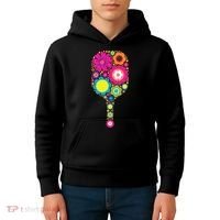 Flowers Pickleball Sports Racquet Racket Paddle Kids Hoodie thumb 4