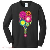 Flowers Pickleball Sports Racquet Racket Paddle Kids Long Sleeve Shirt thumb 0