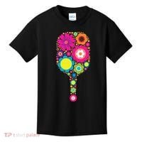 Flowers Pickleball Sports Racquet Racket Paddle Kids T-Shirt thumb 0