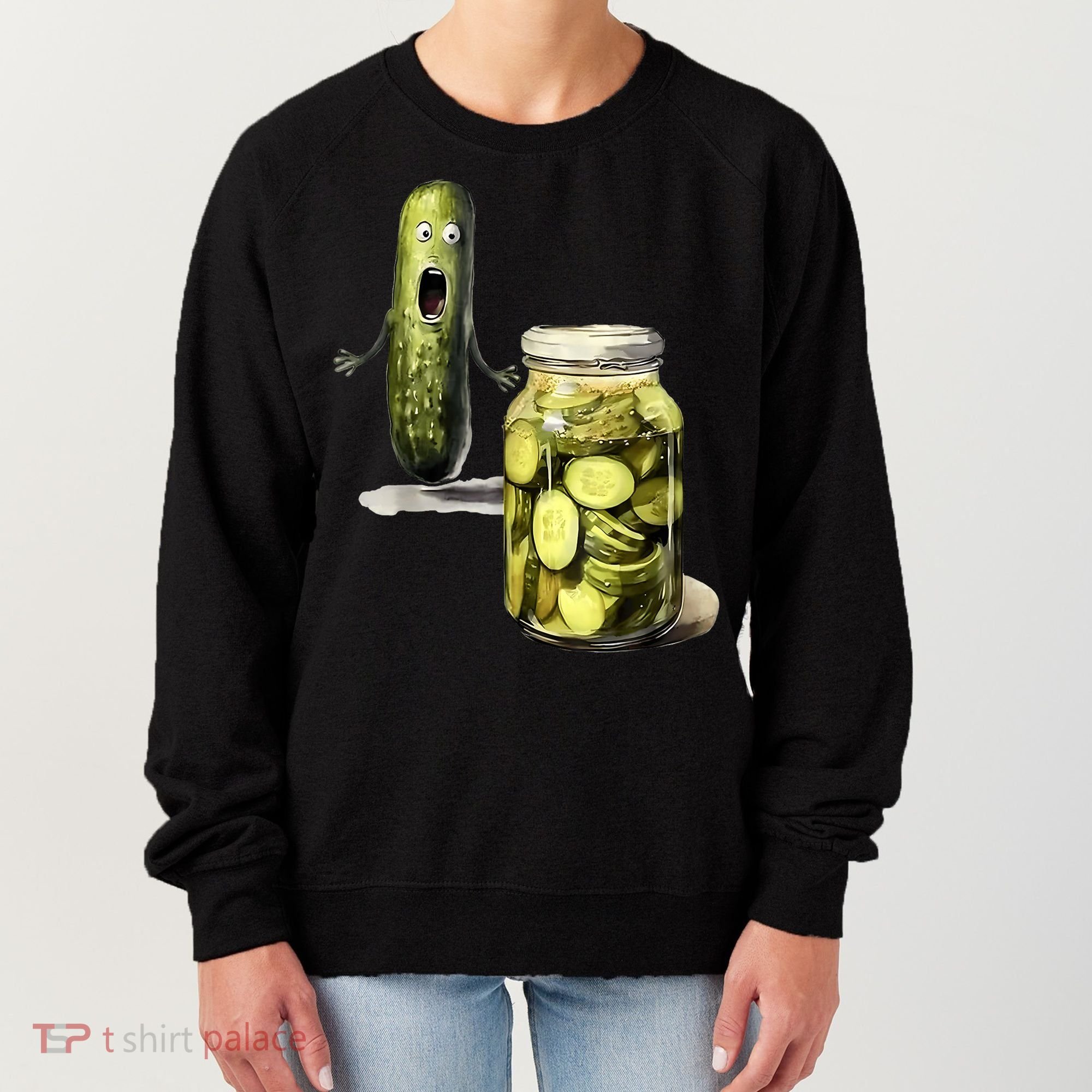 Funny Pickle Surprise A Cucumber And A Jar Of Sliced Pickles Gift Women's Sweatshirt