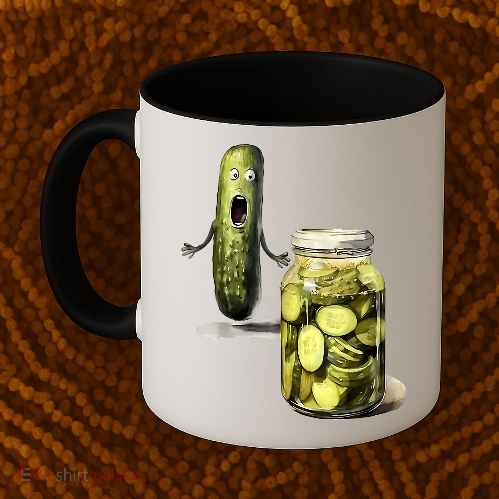 Funny Pickle Surprise A Cucumber And A Jar Of Sliced Pickles Gift Coffee Mug