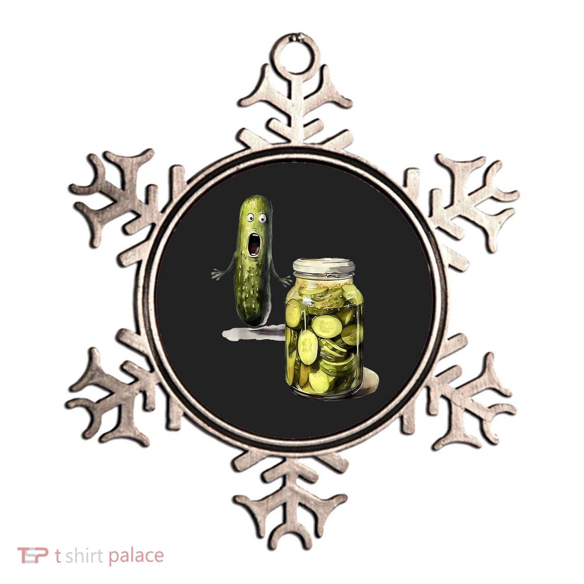 Funny Pickle Surprise A Cucumber And A Jar Of Sliced Pickles Gift Ornament