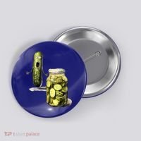 Funny Pickle Surprise A Cucumber And A Jar Of Sliced Pickles Gift Button thumb 0