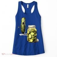 Funny Pickle Surprise A Cucumber And A Jar Of Sliced Pickles Gift Women's Tank Top thumb 0