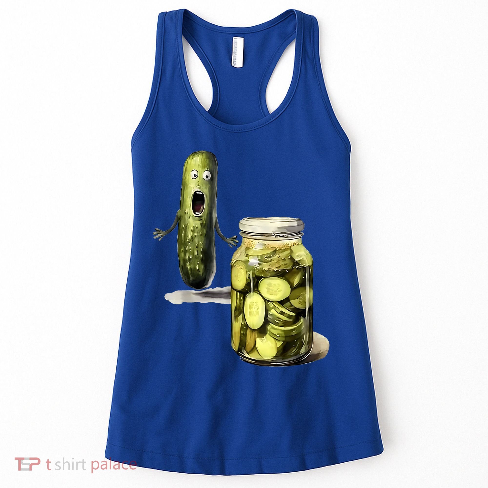 Funny Pickle Surprise A Cucumber And A Jar Of Sliced Pickles Gift Women's Tank Top