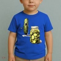Funny Pickle Surprise A Cucumber And A Jar Of Sliced Pickles Gift Toddler T-Shirt thumb 2
