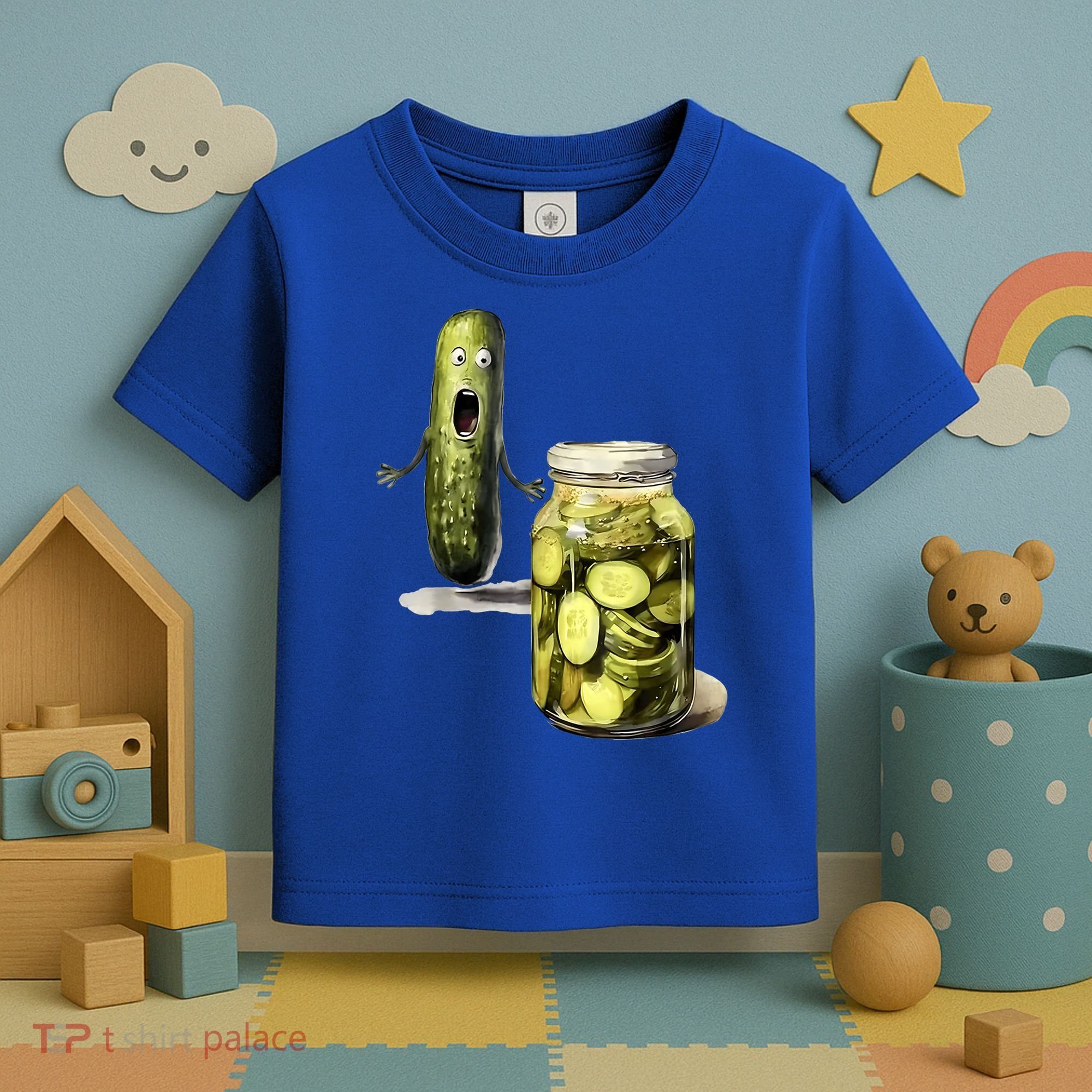 Funny Pickle Surprise A Cucumber And A Jar Of Sliced Pickles Gift Toddler T-Shirt