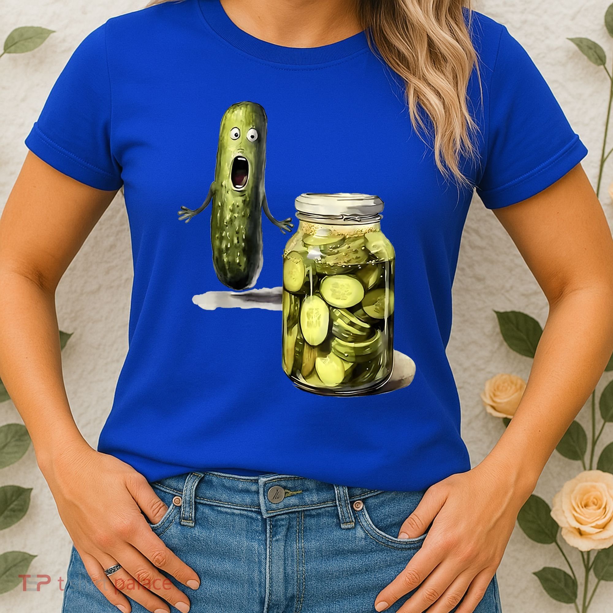 Funny Pickle Surprise A Cucumber And A Jar Of Sliced Pickles Gift Women's T-Shirt