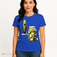 Funny Pickle Surprise A Cucumber And A Jar Of Sliced Pickles Gift Women's T-Shirt thumb 4