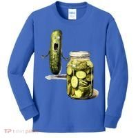 Funny Pickle Surprise A Cucumber And A Jar Of Sliced Pickles Gift Kids Long Sleeve Shirt thumb 0