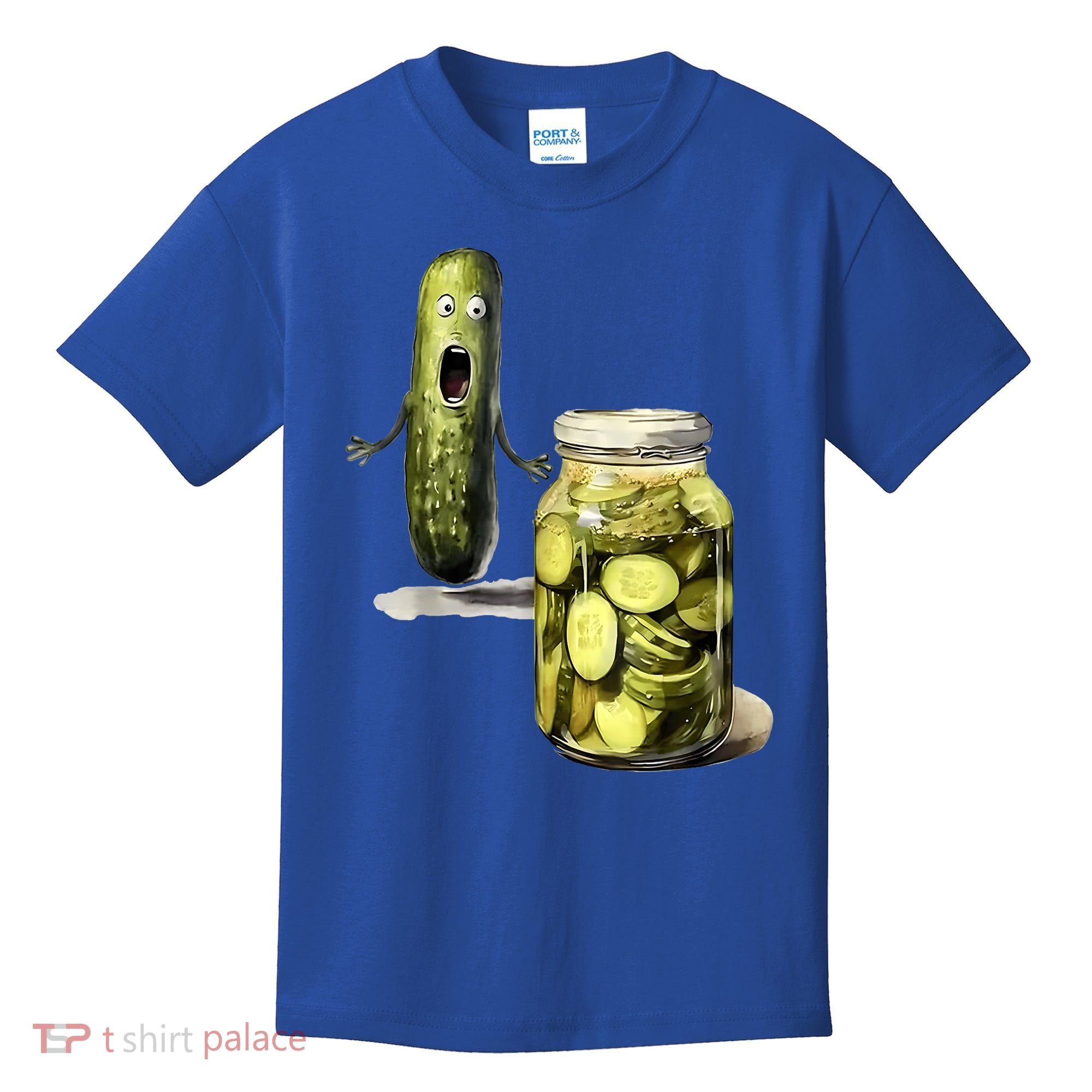 Funny Pickle Surprise A Cucumber And A Jar Of Sliced Pickles Gift Kids T-Shirt