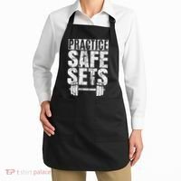 Funny Practice Safe Sets Weight Lifting Apron thumb 2