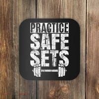 Funny Practice Safe Sets Weight Lifting Coaster thumb 0