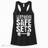 Funny Practice Safe Sets Weight Lifting Women's Tank Top thumb 0