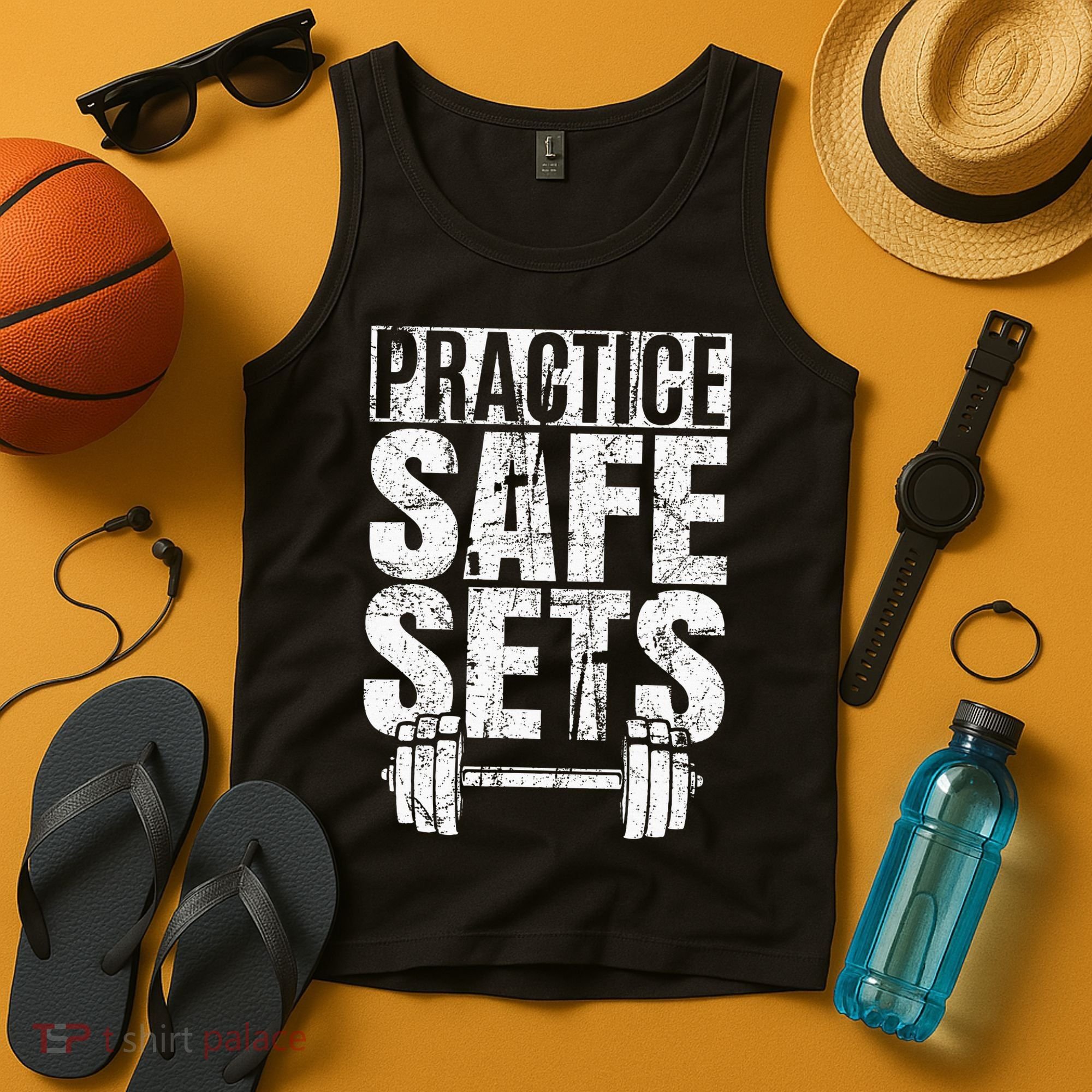 Funny Practice Safe Sets Weight Lifting Tank Top