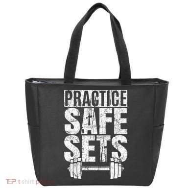 Funny Practice Safe Sets Weight Lifting Tote Bag