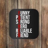 Father Patient Strong Hero Definition Dad Gift Coaster thumb 0