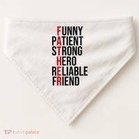 Father Patient Strong Hero Definition Dad Gift USA-Made Doggie Bandana thumb 0