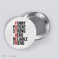 Father Patient Strong Hero Definition Dad Gift Button thumb 0