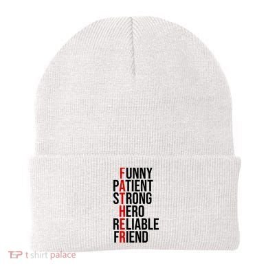 Father Patient Strong Hero Definition Dad Gift Beanie