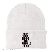 Father Patient Strong Hero Definition Dad Gift Beanie thumb 0