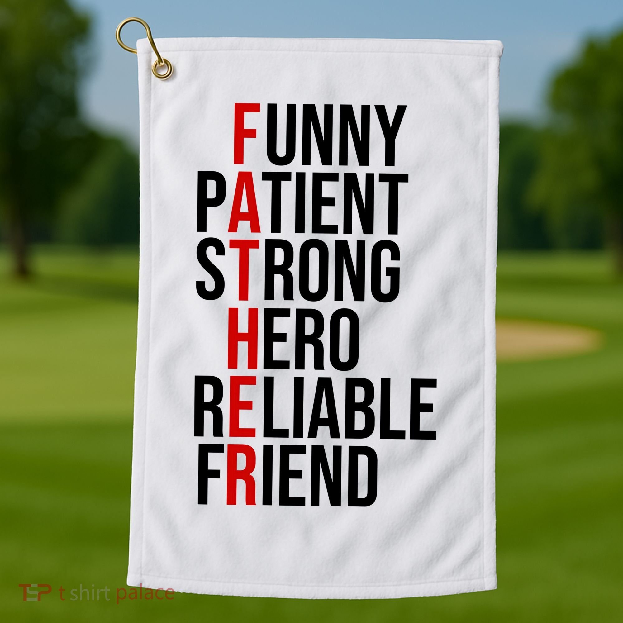 Father Patient Strong Hero Definition Dad Gift Golf Towel