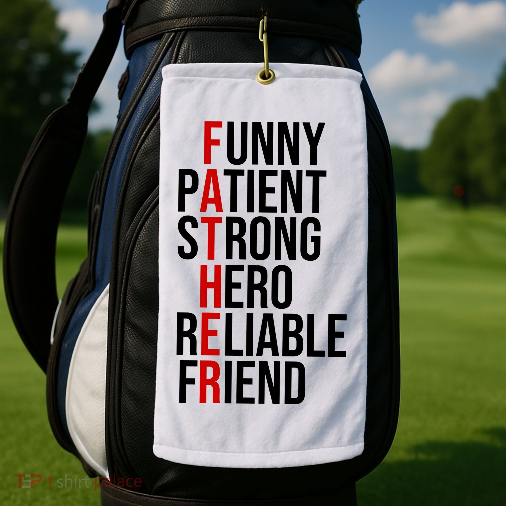 Father Patient Strong Hero Definition Dad Gift Golf Towel